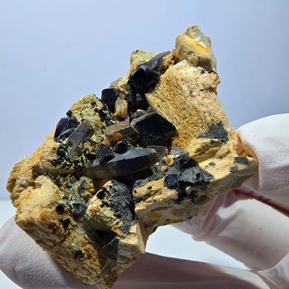 Rare schorl tourmaline, smoky quartz, orthoclase specimen, Erongo, Namibia, 61*51*22mm 