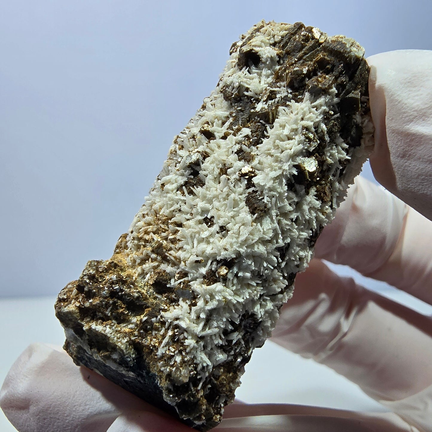 Spécimen rare de tourmaline schorl, hyalite, orthose et muscovite, Erongo, Namibie, 54 x 26 x 22 mm 