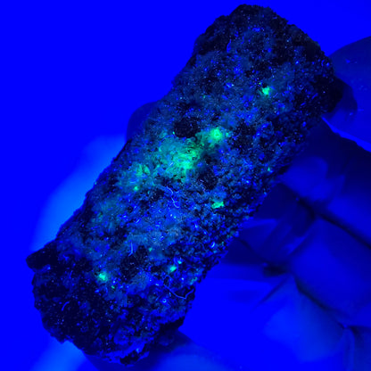 Spécimen rare de tourmaline schorl, hyalite, orthose et muscovite, Erongo, Namibie, 54 x 26 x 22 mm 