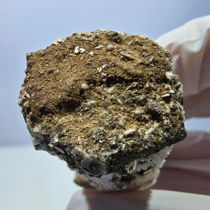 Spécimen rare de tourmaline schorl, hyalite, orthose et muscovite, Erongo, Namibie, 54 x 26 x 22 mm 