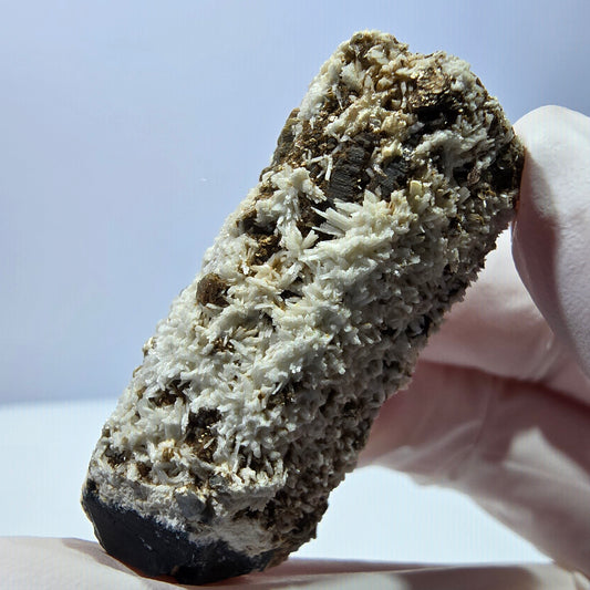 Seltene Schörl Turmalin, Hyalit, Orthoklas, Muskovit Stufe Erongo, Namibia 48*21*20mm