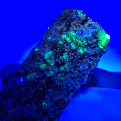 Spécimen rare de tourmaline schorl, hyalite, orthose et muscovite, Erongo, Namibie, 60 x 35 x 35 mm