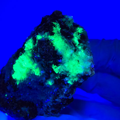 Spécimen rare de tourmaline schorl, hyalite, orthose et muscovite, Erongo, Namibie, 66 x 38 x 32 mm 