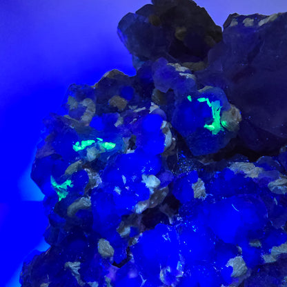 Phantom Fluorit Würfel hexagonal, Muskovit, Hyalit Opal Stufe Erongo, Namibia 122*74*58mm