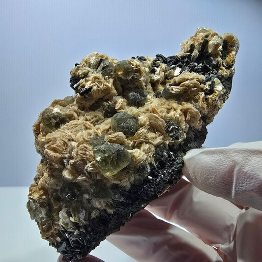 Große Phantom Fluorit, Schörl Turmalin Muskovit Stufe Erongo Namibia 108*58*43mm