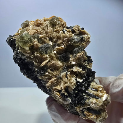 Große Phantom Fluorit, Schörl Turmalin Muskovit Stufe Erongo Namibia 108*58*43mm