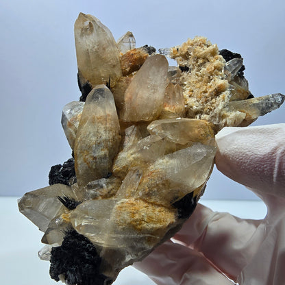 Large schorl tourmaline, smoky quartz specimen Erongo, Namibia 103*68*62mm 