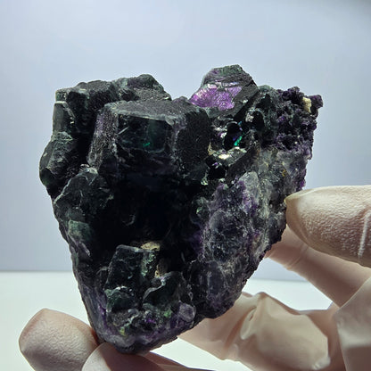 Große Phantom Fluorit Oktaeder Würfel Stufe, grün lila Okorusu, Namibia 85*55*49mm