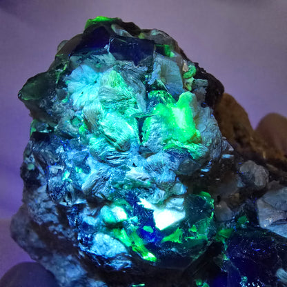 Große Phantom Fluorit, Schörl Turmalin, Hyalit, Muskovit Stufe Erongo, Namibia 89*71*59mm