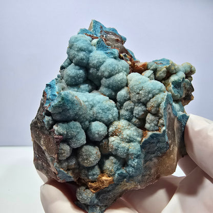 Grande sphère de shattuckite, spécimen de quartz, Kaokoveld bleu, Namibie 83*80*54 mm 