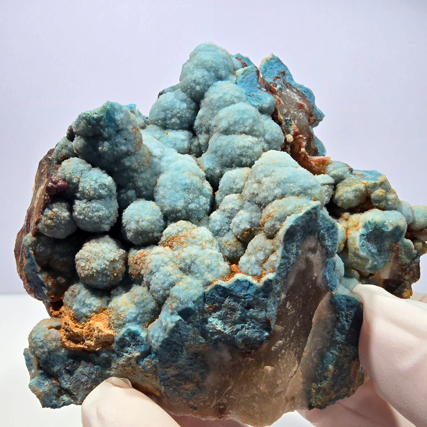 Grande sphère de shattuckite, spécimen de quartz, Kaokoveld bleu, Namibie 83*80*54 mm 