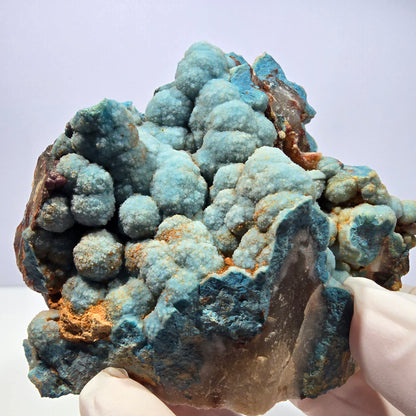 Grande sphère de shattuckite, spécimen de quartz, Kaokoveld bleu, Namibie 83*80*54 mm 