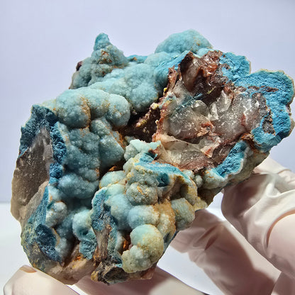 Grande sphère de shattuckite, spécimen de quartz, Kaokoveld bleu, Namibie 83*80*54 mm 