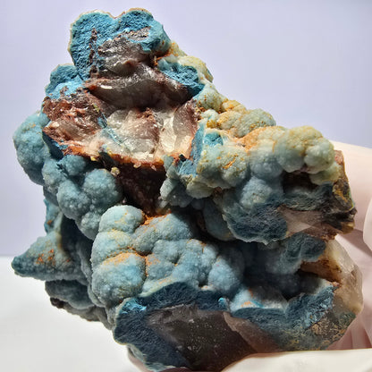 Grande sphère de shattuckite, spécimen de quartz, Kaokoveld bleu, Namibie 83*80*54 mm 