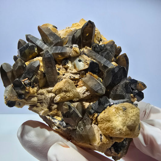 Große Rauchquarz, Schörl Turmalin, Orthoklas Stufe Erongo, Namibia 89*80*41mm