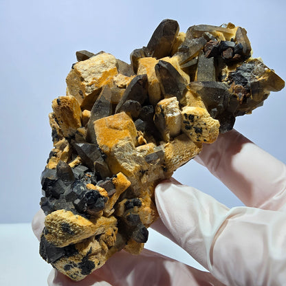 Large smoky quartz, schorl tourmaline, orthoclase specimen, Erongo, Namibia, 108*63*37mm 