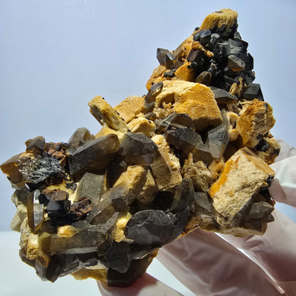 Large smoky quartz, schorl tourmaline, orthoclase specimen, Erongo, Namibia, 108*63*37mm 