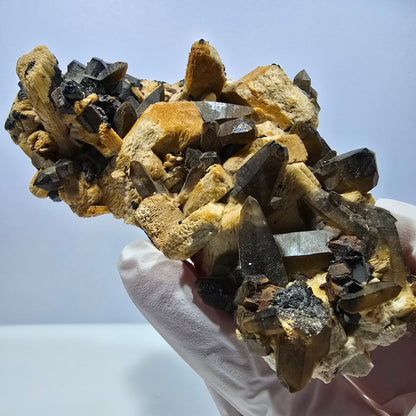 Large smoky quartz, schorl tourmaline, orthoclase specimen, Erongo, Namibia, 108*63*37mm 