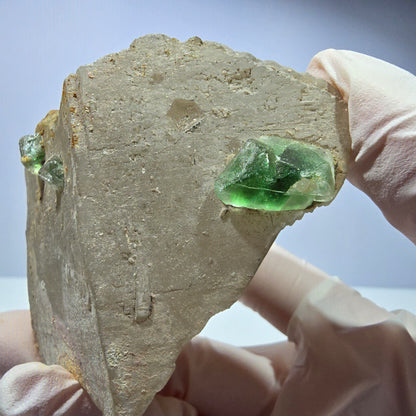 Phantom Fluorit Würfel Rauchquarz,Hyalit Opal Schörl Turmalin Erongo, Namibia 85*60*38mm