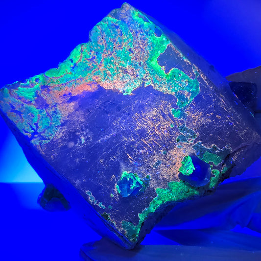 Phantom Fluorit Würfel Rauchquarz,Hyalit Opal Schörl Turmalin Erongo, Namibia 85*60*38mm