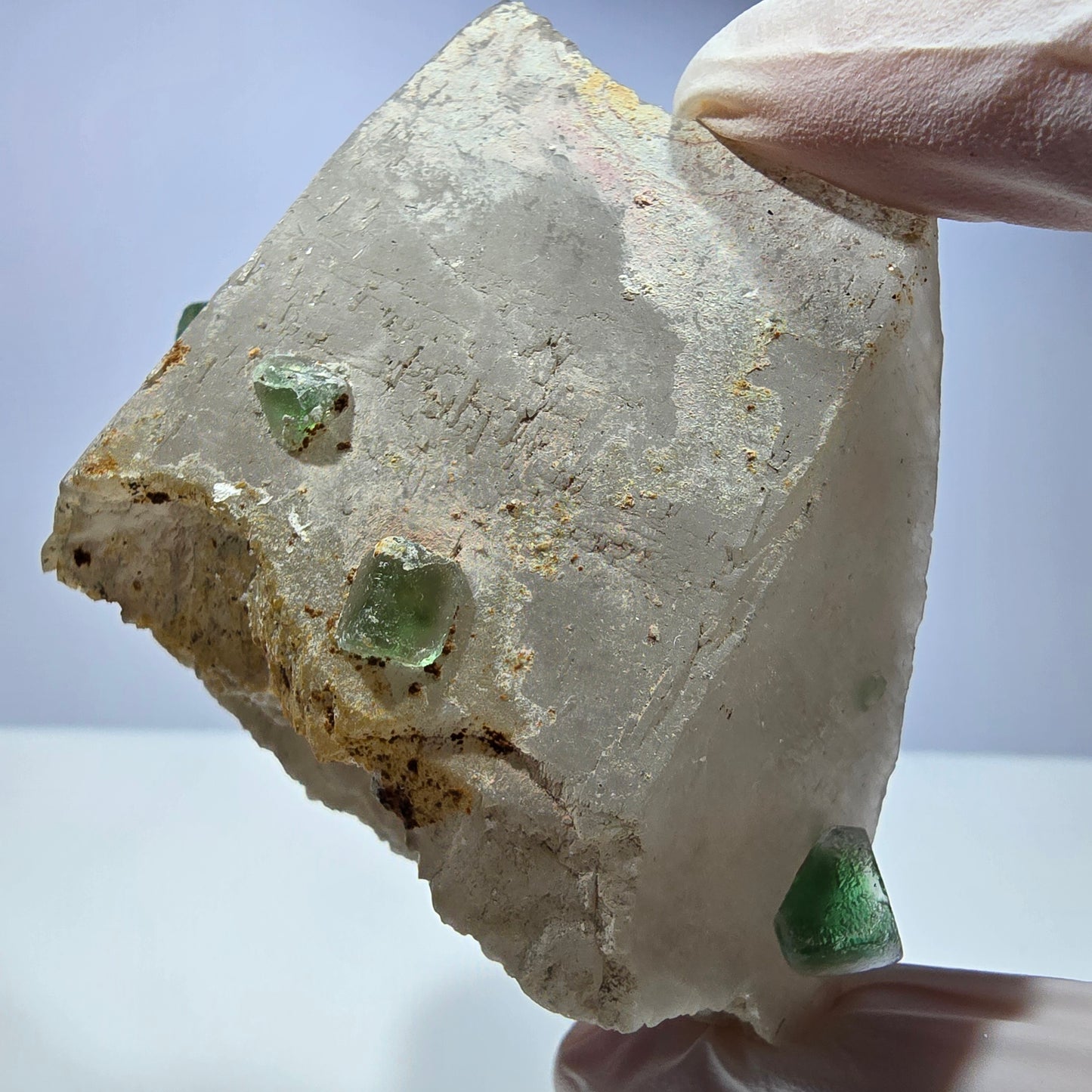 Phantom Fluorit Würfel Rauchquarz,Hyalit Opal Schörl Turmalin Erongo, Namibia 85*60*38mm