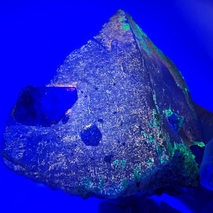 Phantom Fluorit Würfel Rauchquarz,Hyalit Opal Schörl Turmalin Erongo, Namibia 85*60*38mm