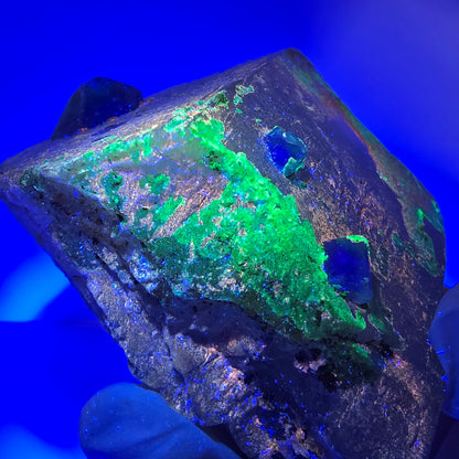 Phantom Fluorit Würfel Rauchquarz,Hyalit Opal Schörl Turmalin Erongo, Namibia 85*60*38mm