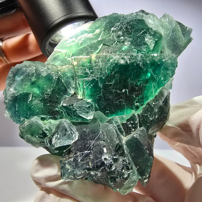 Große Phantom Fluorit Würfel Stufe, parkettiert, gürn Okorusu Namibia 89*64*59mm