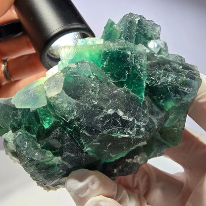 Große Phantom Fluorit Würfel Stufe, parkettiert, gürn Okorusu Namibia 89*64*59mm