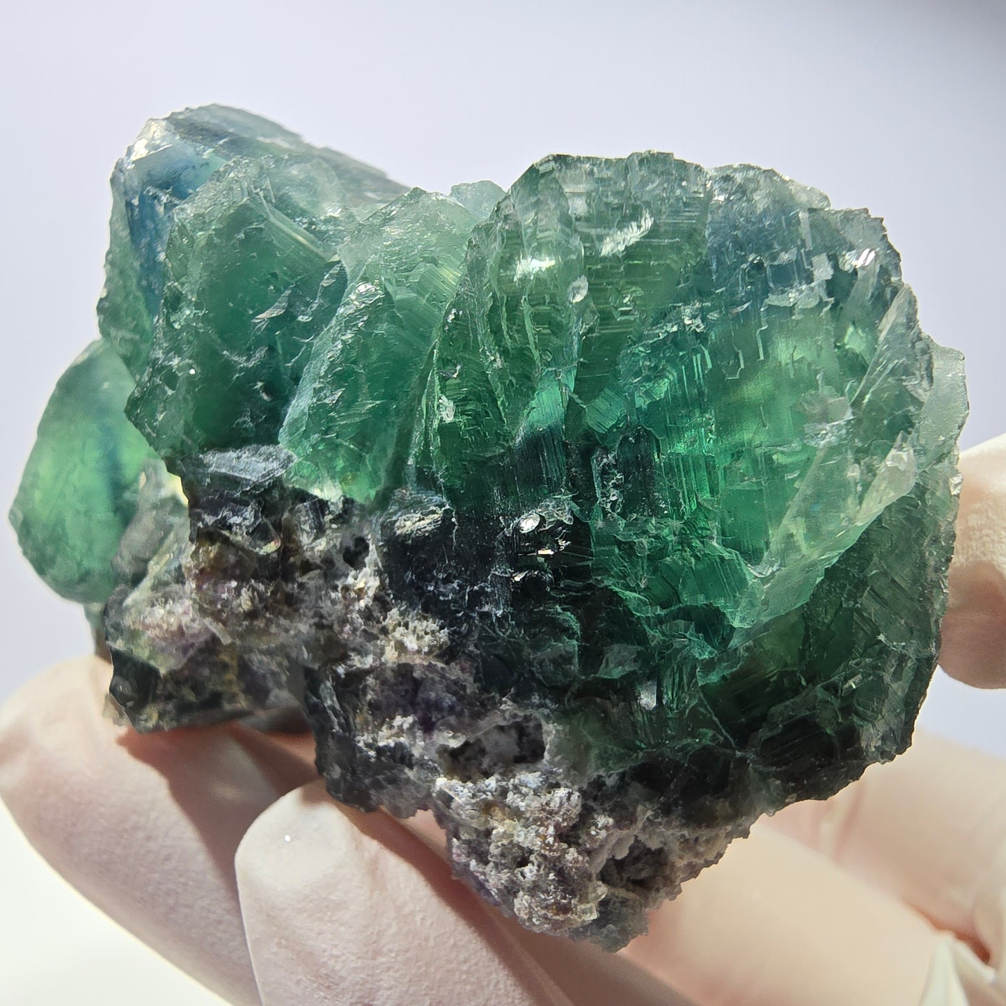 Große Phantom Fluorit Würfel Stufe, parkettiert, gürn Okorusu Namibia 89*64*59mm
