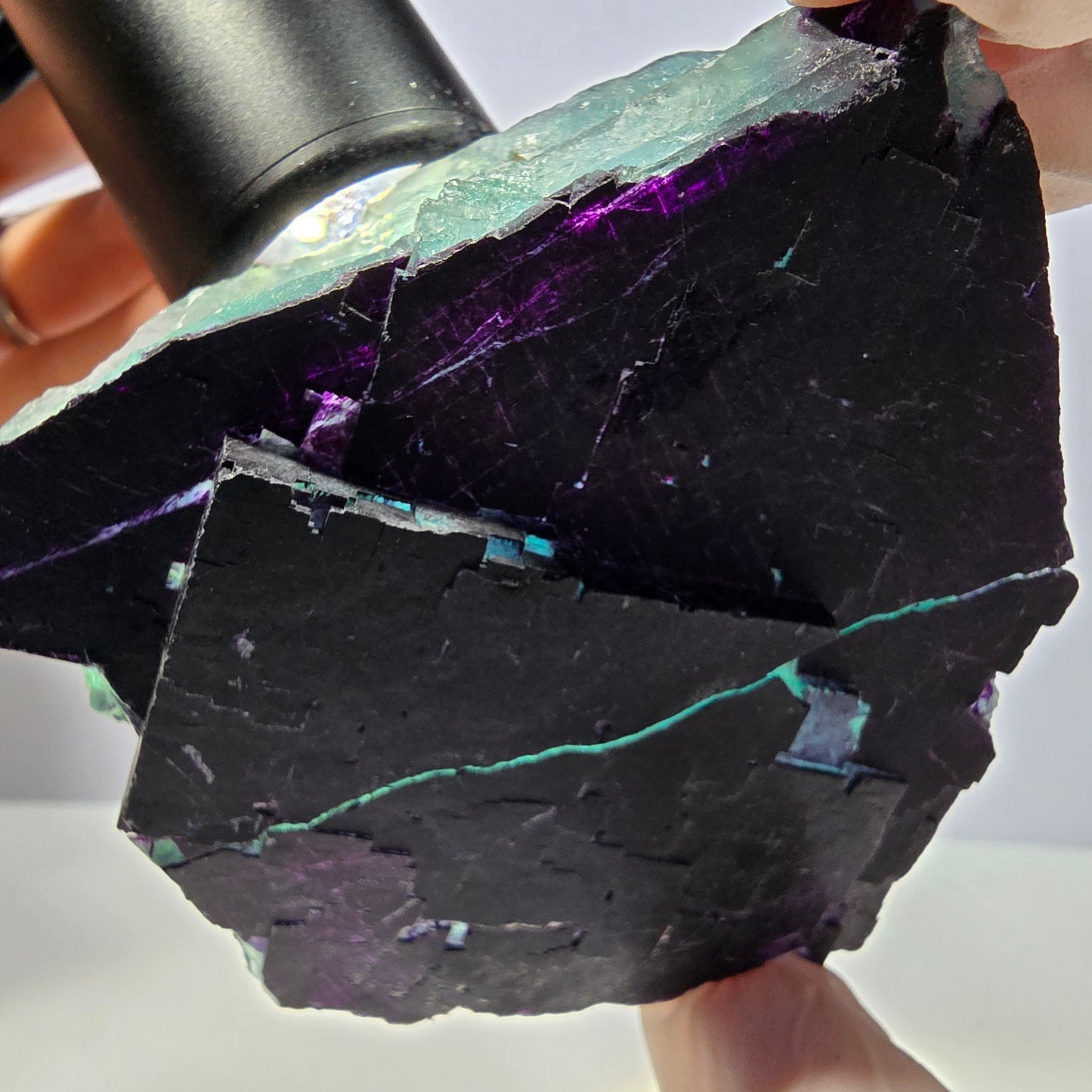 XL Phantom Fluorit Würfel Stufe grün lila 11:11 Angel Pocket Okorusu, Namibia 76*71*26mm