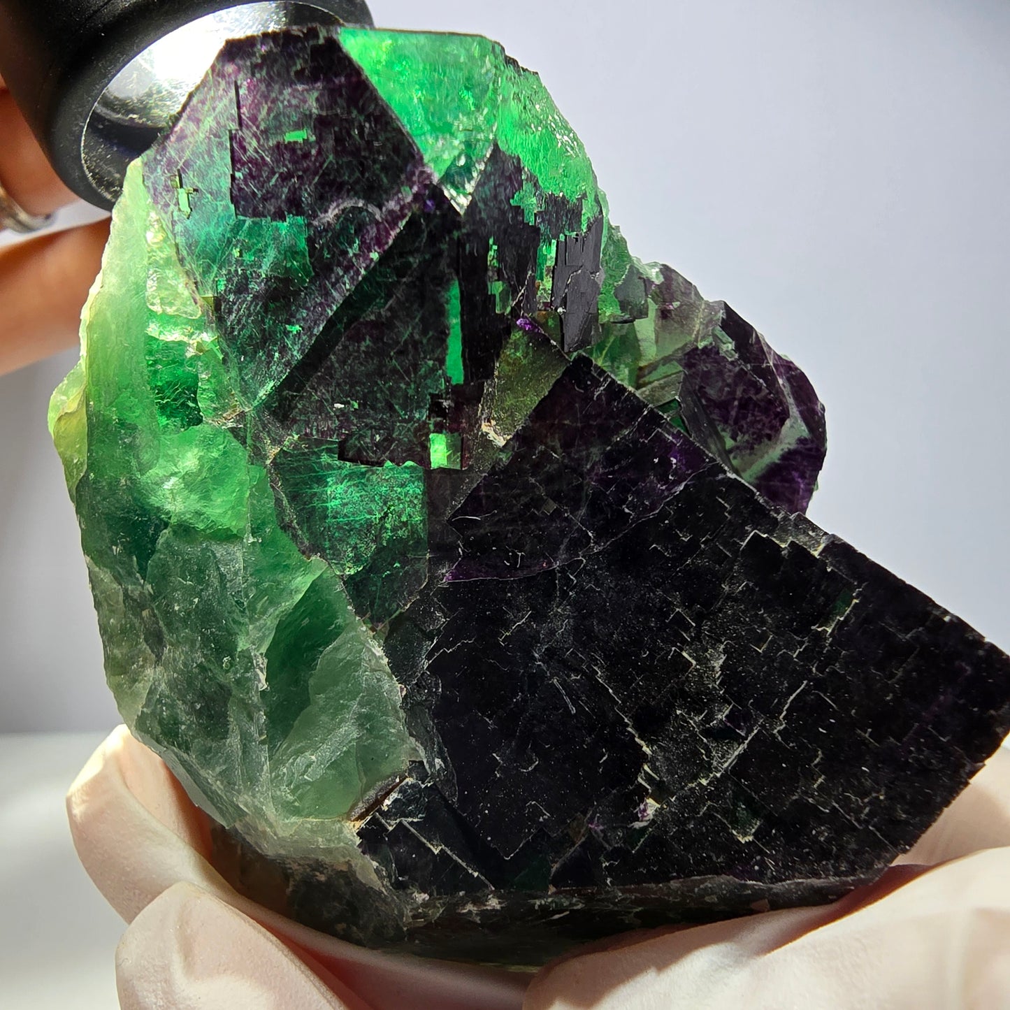 XL Phantom Fluorit Würfel Stufe grün lila 11:11 Angel Pocket Okorusu, Namibia 86*68*65mm