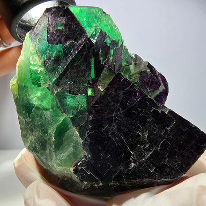 XL Phantom Fluorit Würfel Stufe grün lila 11:11 Angel Pocket Okorusu, Namibia 86*68*65mm