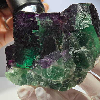 XL Phantom Fluorit Würfel Stufe grün lila 11:11 Angel Pocket Okorusu, Namibia 86*68*65mm