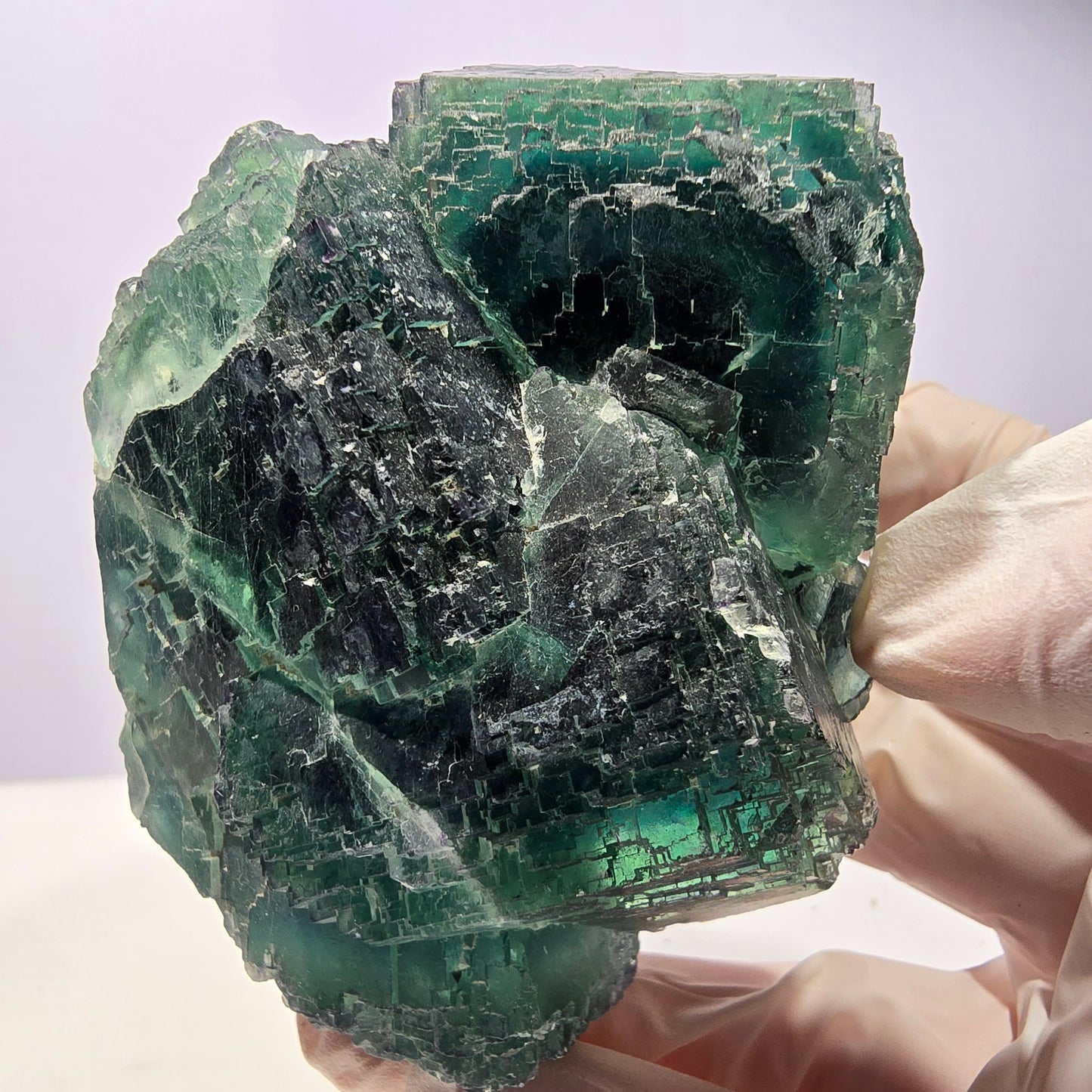 Große Phantom Fluorit Würfel Stufe, parkettiert, gürn Okorusu, Namibia 90*67*64mm