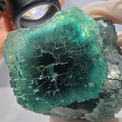Große Phantom Fluorit Würfel Stufe, parkettiert, gürn Okorusu, Namibia 90*67*64mm