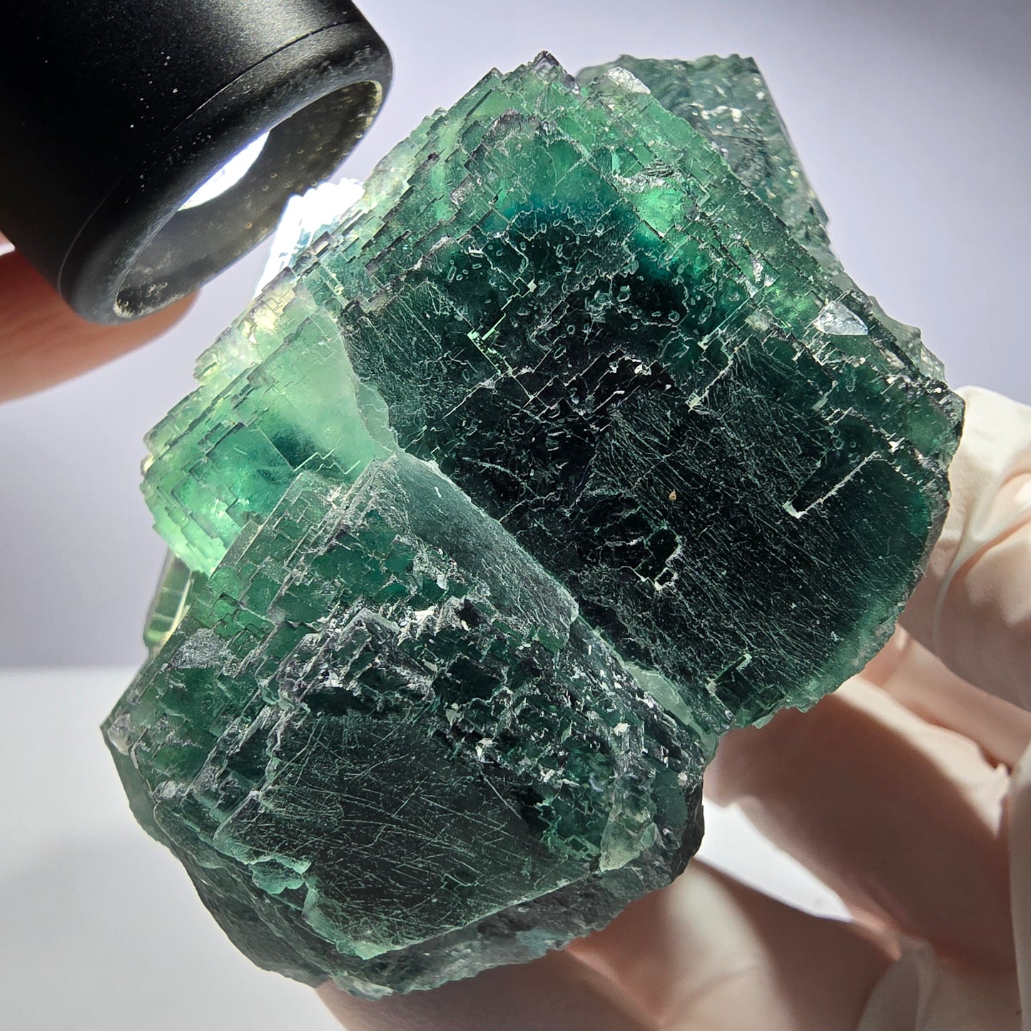 Große Phantom Fluorit Würfel Stufe, parkettiert, gürn Okorusu, Namibia 90*67*64mm
