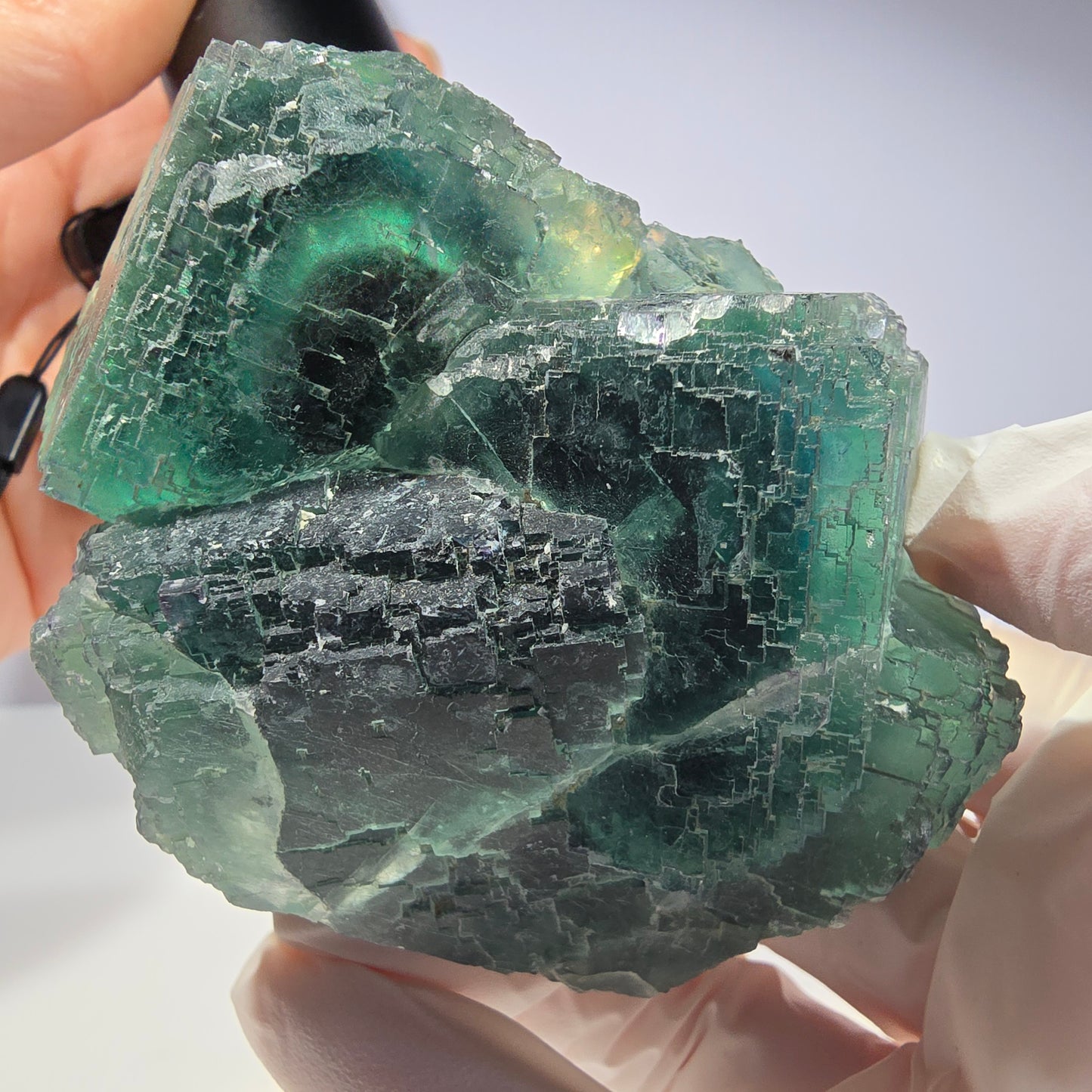 Große Phantom Fluorit Würfel Stufe, parkettiert, gürn Okorusu, Namibia 90*67*64mm