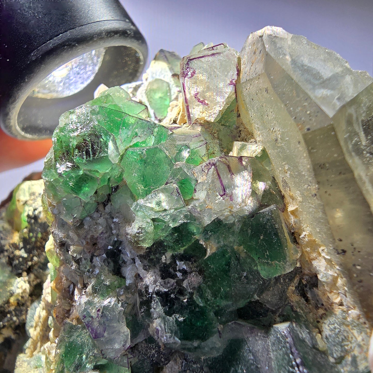 XL Fluorite, Smoky Quartz, Hyalite, Schörl Tourmaline, Muscovite Erongo, Namibia 150*129*55mm 