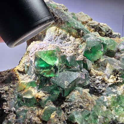 XL Fluorite, Smoky Quartz, Hyalite, Schörl Tourmaline, Muscovite Erongo, Namibia 150*129*55mm 