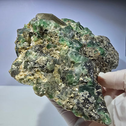 XL Fluorite, Smoky Quartz, Hyalite, Schörl Tourmaline, Muscovite Erongo, Namibia 150*129*55mm 