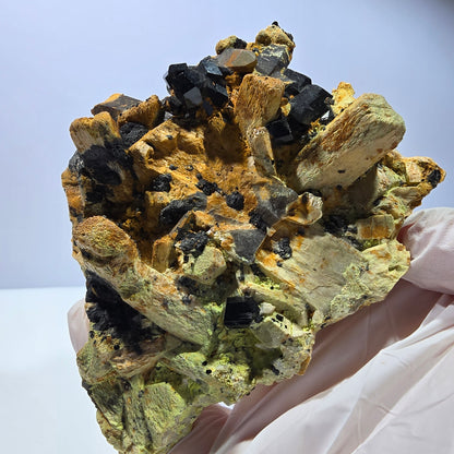 Große Rauchquarz, Schörl Turmalin, Orthoklas Stufe Erongo, Namibia 102*90*40mm