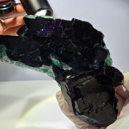 XL Phantom Fluorit Würfel Stufe grün lila 11:11 Angel Pocket Okorusu, Namibia 150*78*43mm