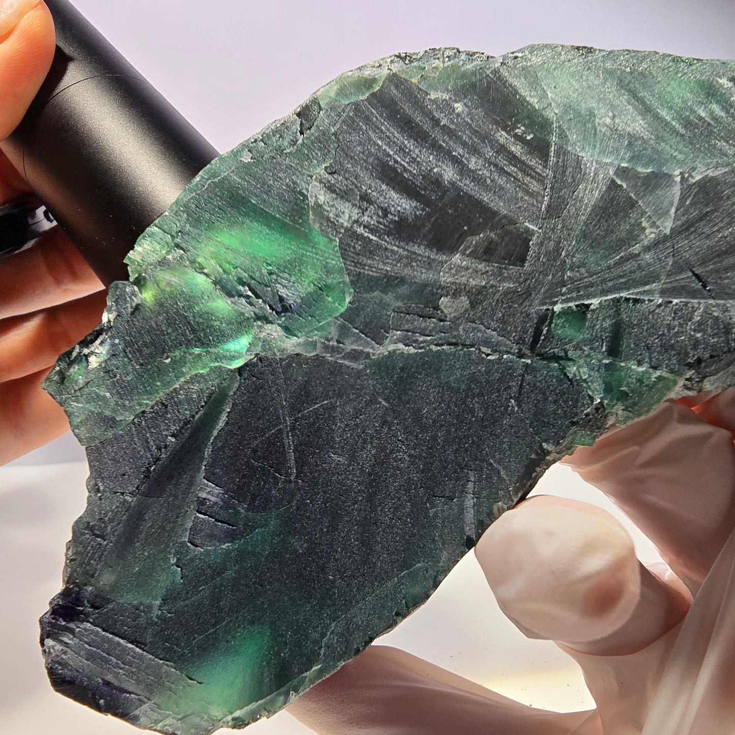 XL Phantom Fluorit Würfel Stufe grün lila 11:11 Angel Pocket Okorusu, Namibia 150*78*43mm