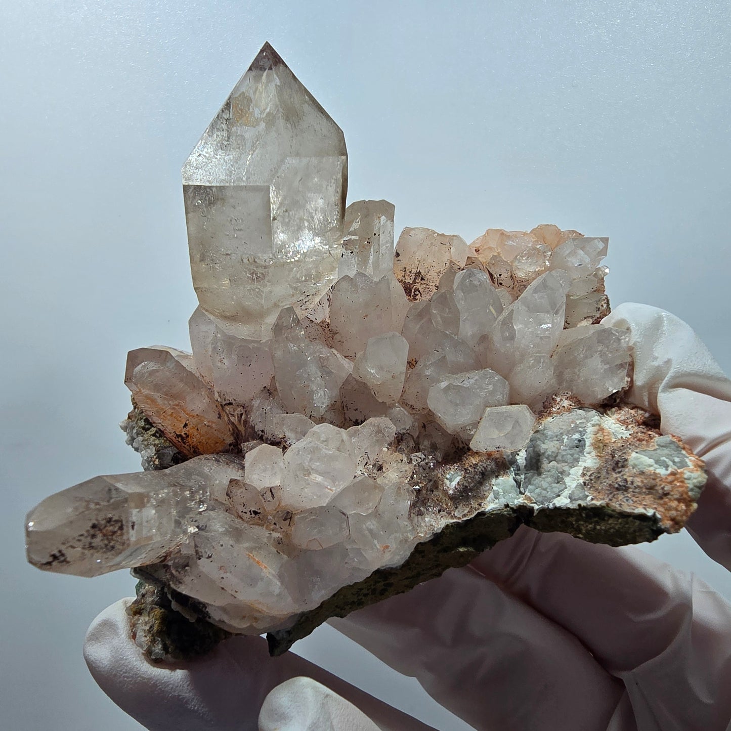 Große Phantom Rauchquarz Zepter auf Matrix Stufe Goboboseb, Namibia 82*64*71mm