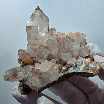 Große Phantom Rauchquarz Zepter auf Matrix Stufe Goboboseb, Namibia 82*64*71mm