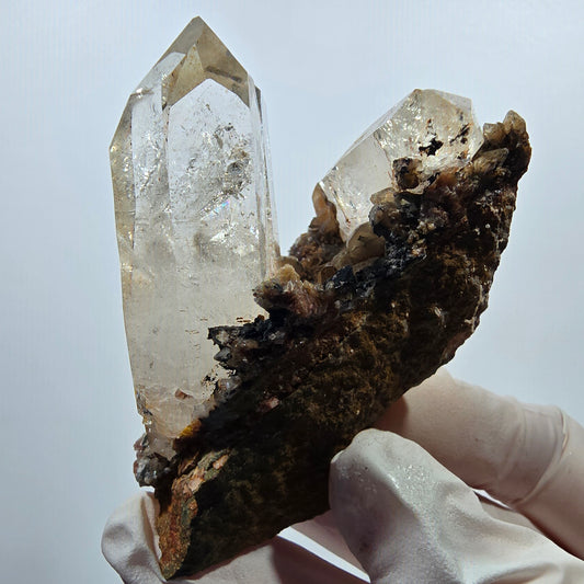 Enhydro Phantom Rauchquarz, Matrix Stufe, 1x Blase Goboboseb, Namibia 70*66*39mm