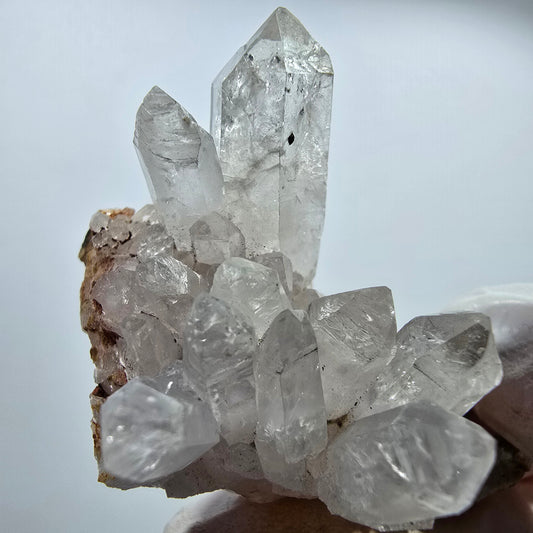 Quartz fumé fantôme transparent sur matrice étagée Goboboseb, Namibie 49*34*26mm 