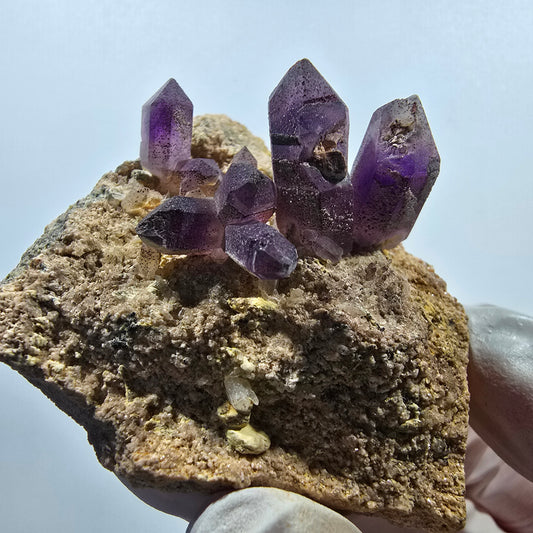 Seltene Phantom Amethyst Zepter auf Matrix Stufe Goboboseb, Namibia 51*50*28mm