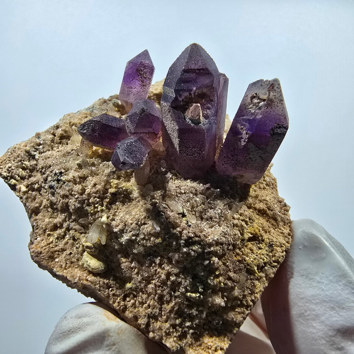 Seltene Phantom Amethyst Zepter auf Matrix Stufe Goboboseb, Namibia 51*50*28mm